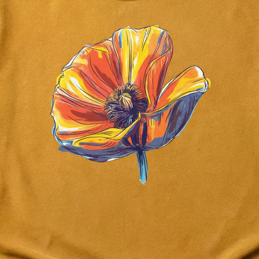 Painted Big Poppy Cotton T-Shirt