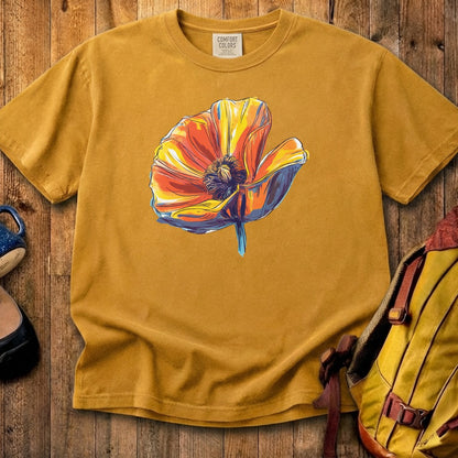 Painted Big Poppy Cotton T-Shirt