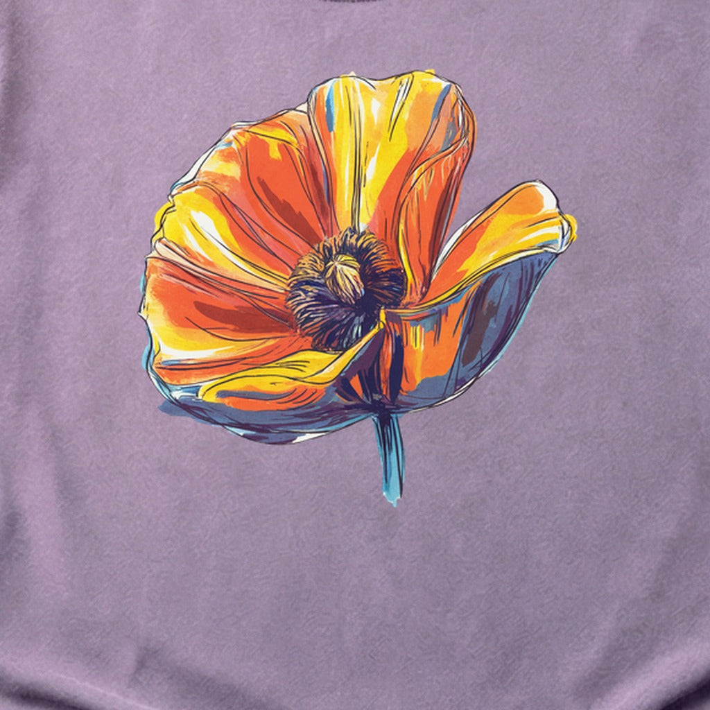 Painted Big Poppy Cotton T-Shirt