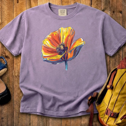 Painted Big Poppy Cotton T-Shirt