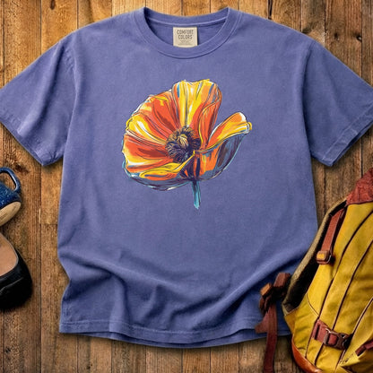 Painted Big Poppy Cotton T-Shirt
