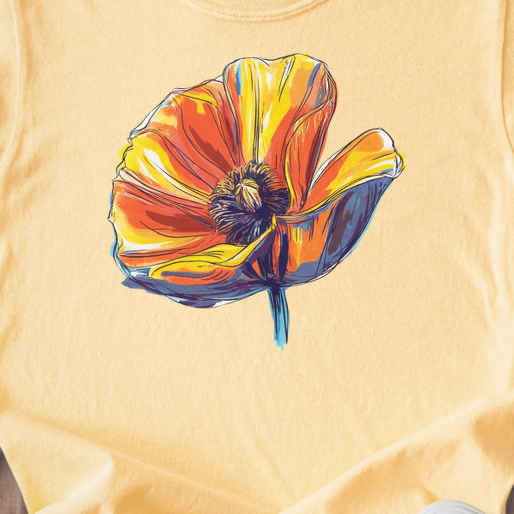 Painted Big Poppy Kids Cotton T-Shirt