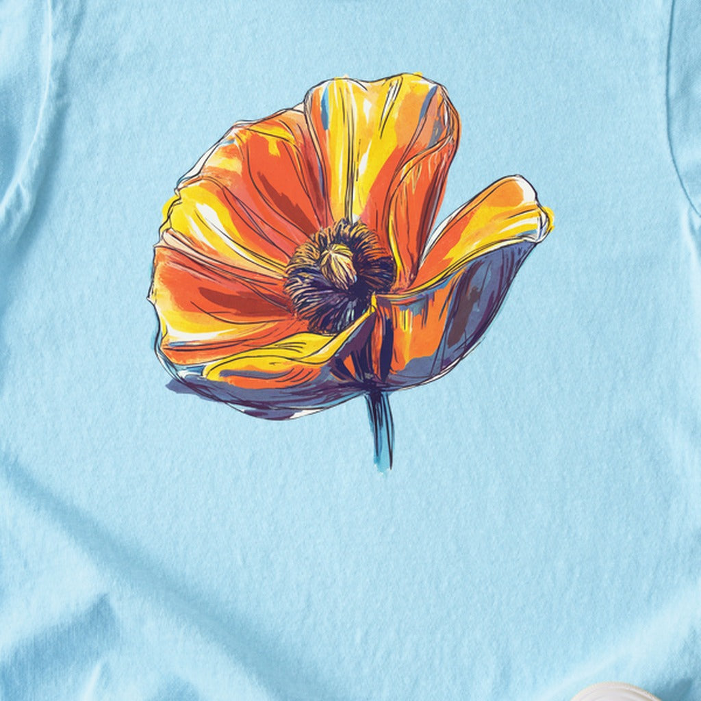 Painted Big Poppy Kids Cotton T-Shirt