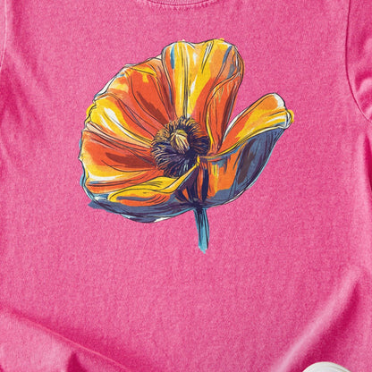 Painted Big Poppy Kids Cotton T-Shirt