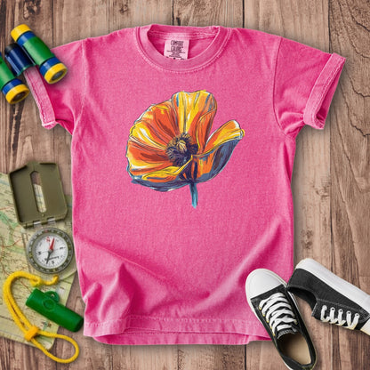 Painted Big Poppy Kids Cotton T-Shirt