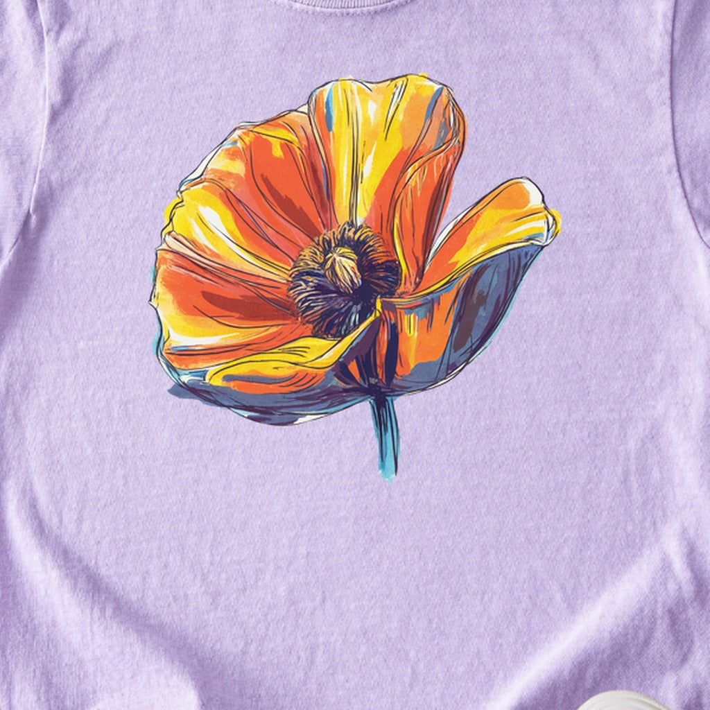 Painted Big Poppy Kids Cotton T-Shirt