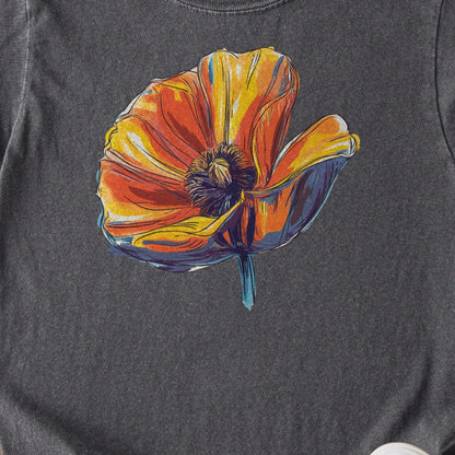 Painted Big Poppy Kids Cotton T-Shirt