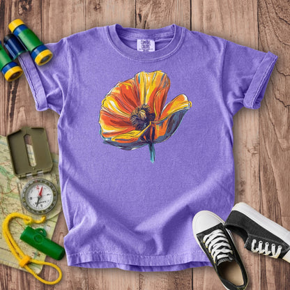 Painted Big Poppy Kids Cotton T-Shirt