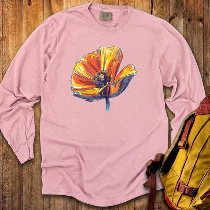 Painted Big Poppy Cotton Long Sleeve