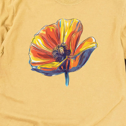 Painted Big Poppy Cotton Long Sleeve