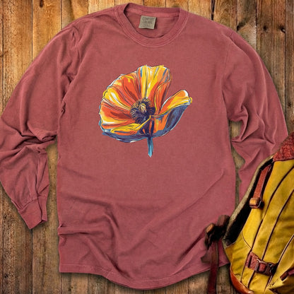 Painted Big Poppy Cotton Long Sleeve