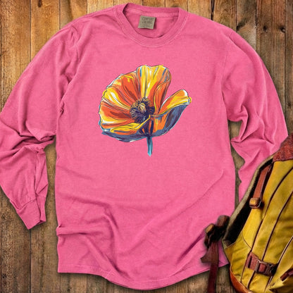 Painted Big Poppy Cotton Long Sleeve