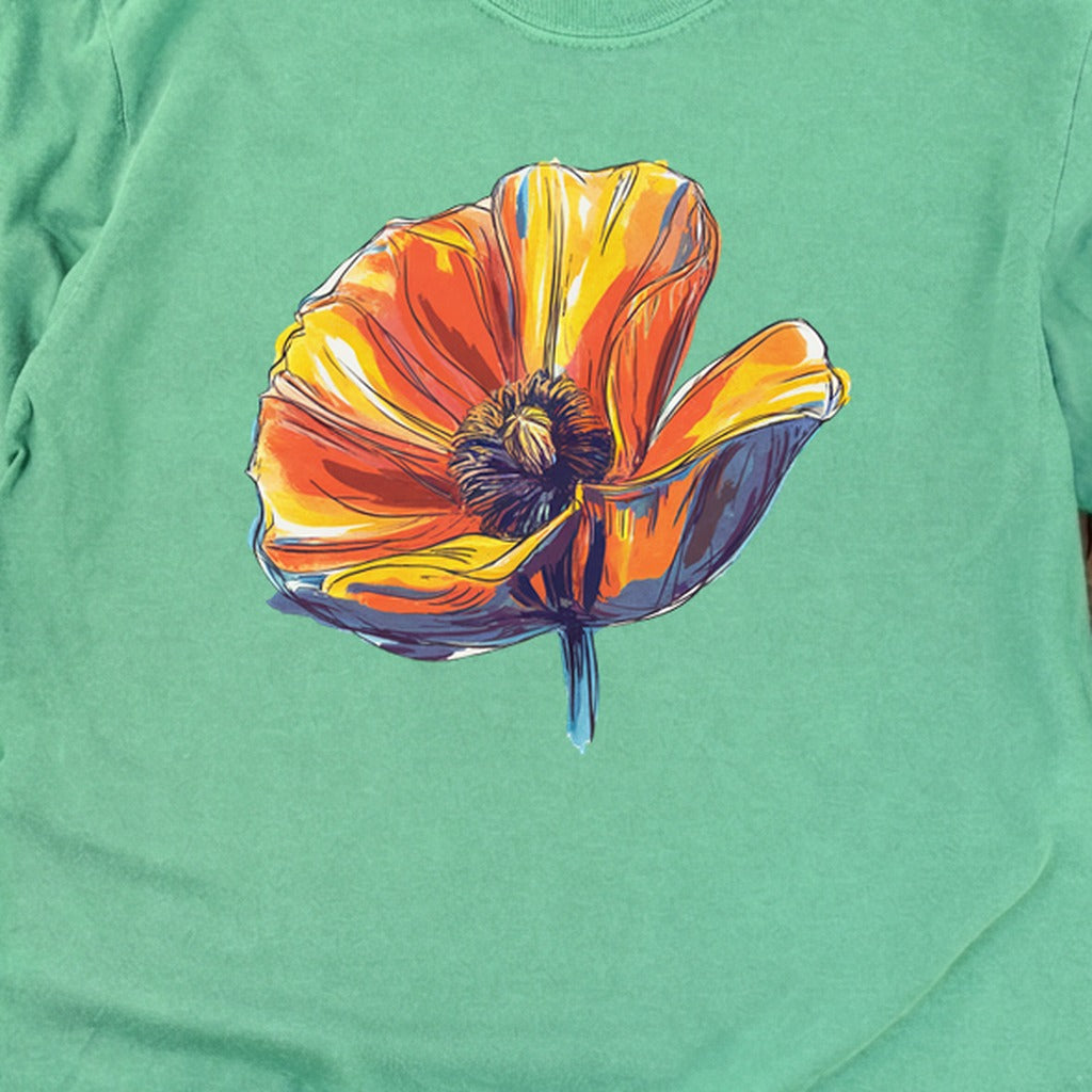 Painted Big Poppy Cotton Long Sleeve