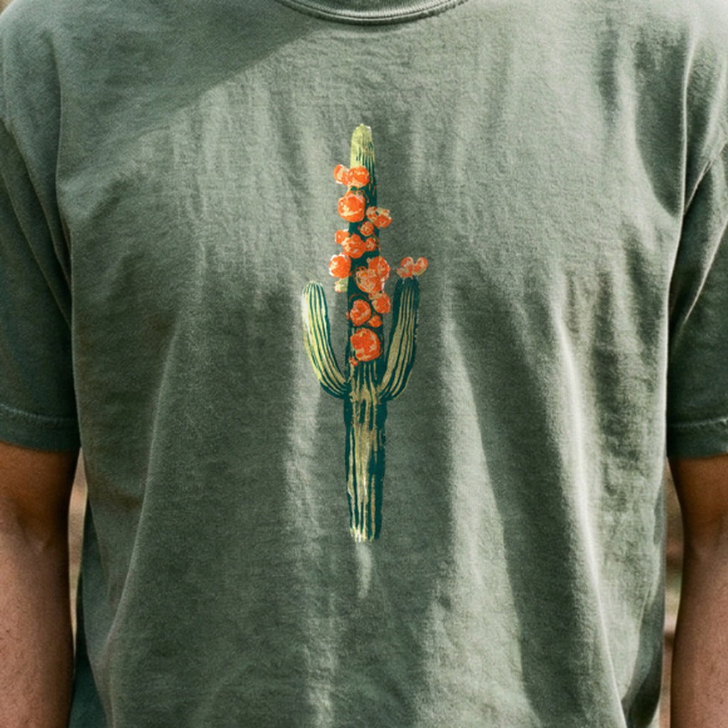 Painted Cactus in Bloom Cotton T-Shirt