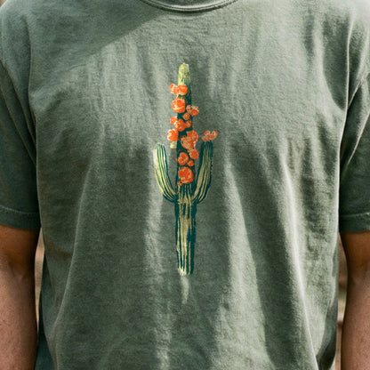 Painted Cactus in Bloom Cotton T-Shirt