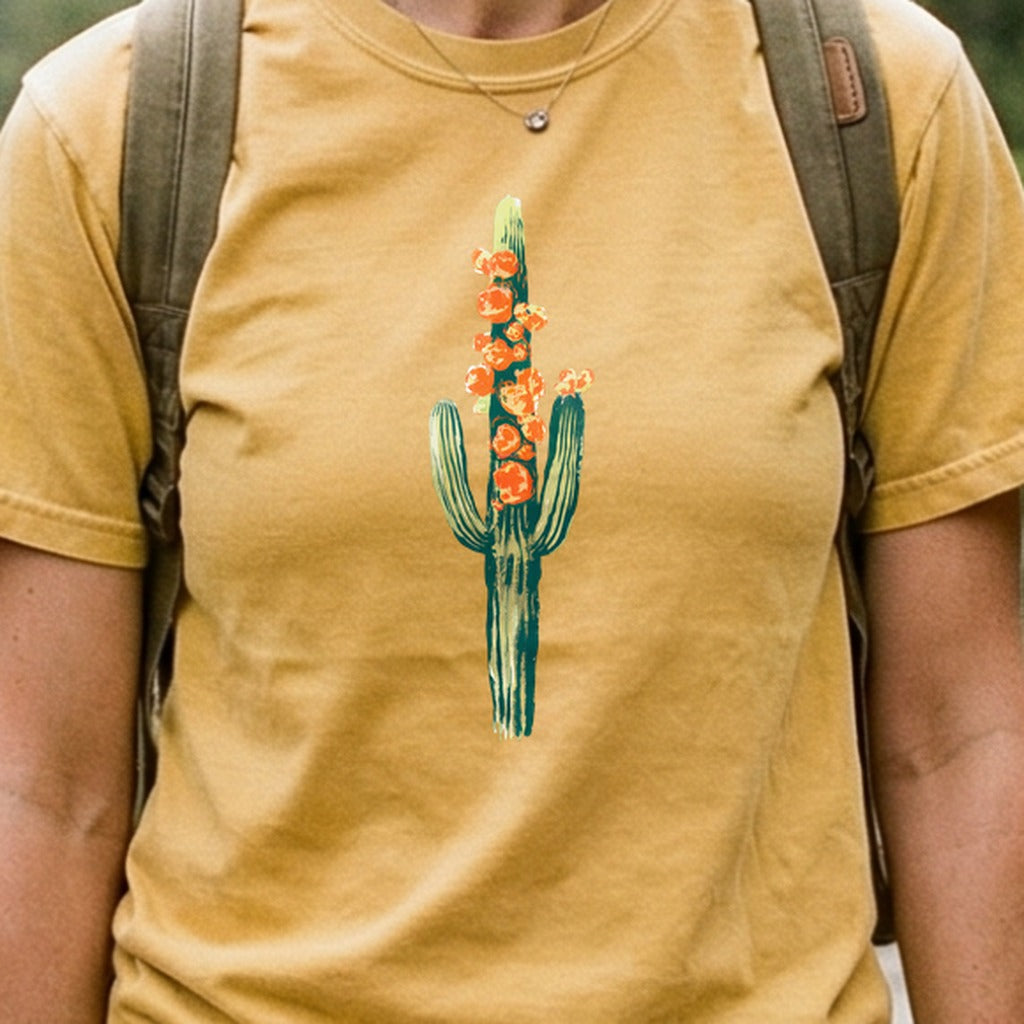 Painted Cactus in Bloom Cotton T-Shirt