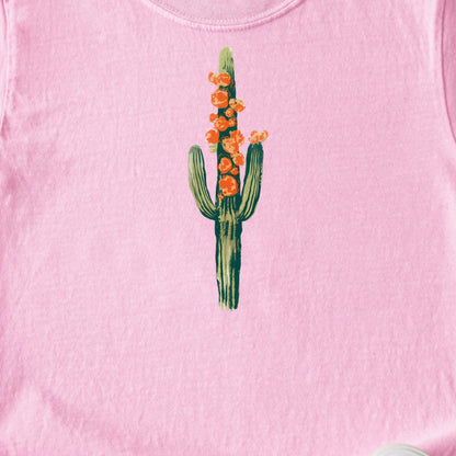 Painted Cactus in Bloom Kids Cotton T-Shirt