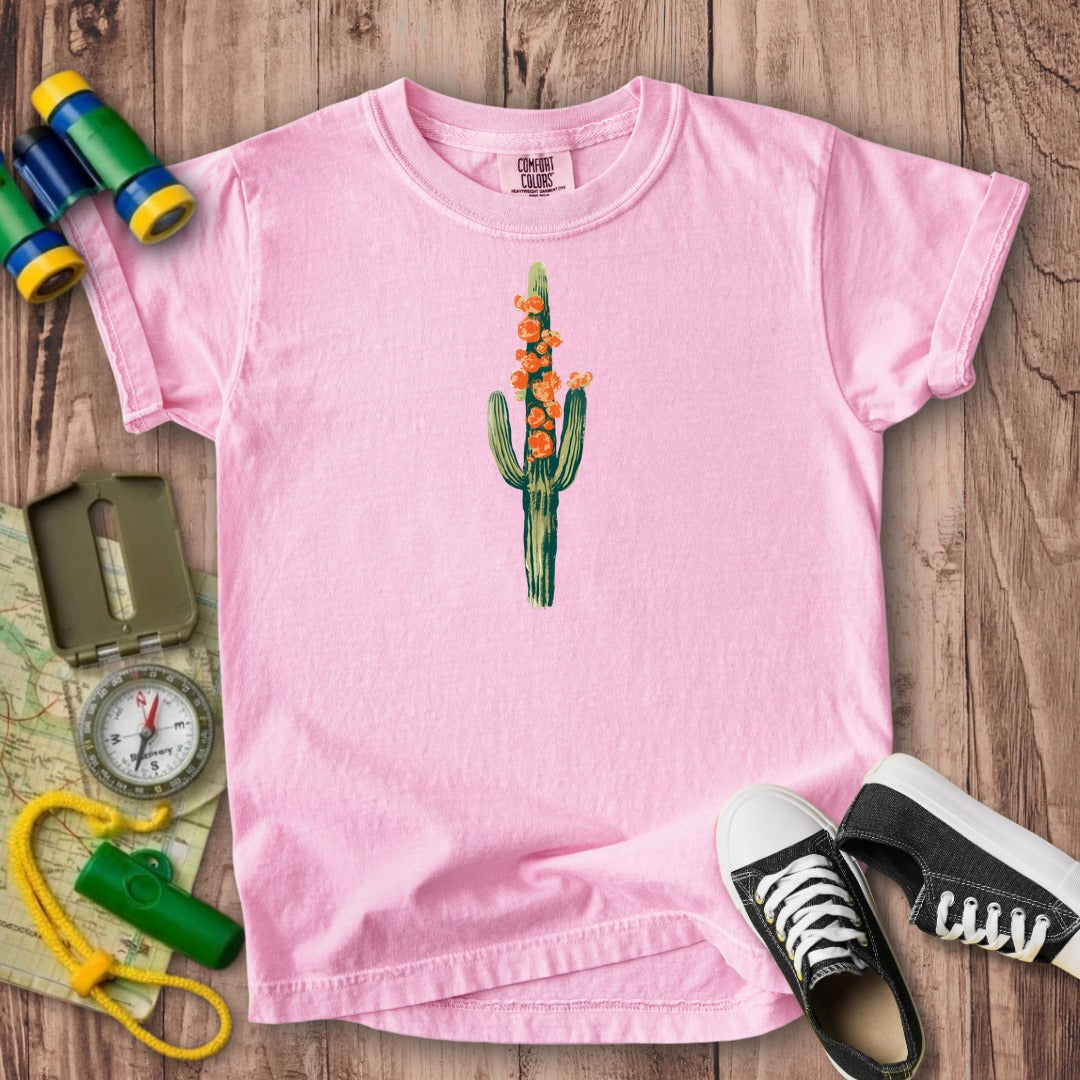 Painted Cactus in Bloom Kids Cotton T-Shirt