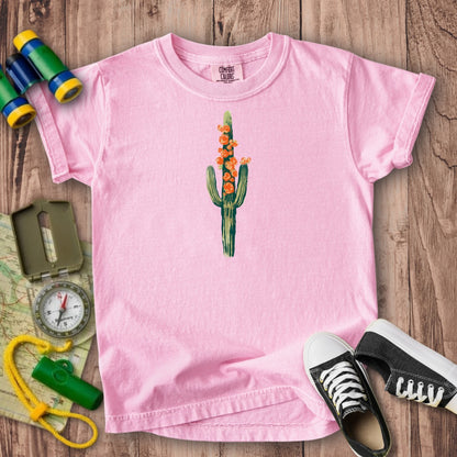 Painted Cactus in Bloom Kids Cotton T-Shirt