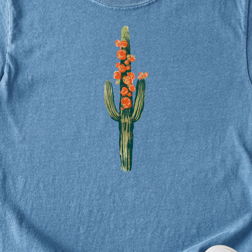 Painted Cactus in Bloom Kids Cotton T-Shirt