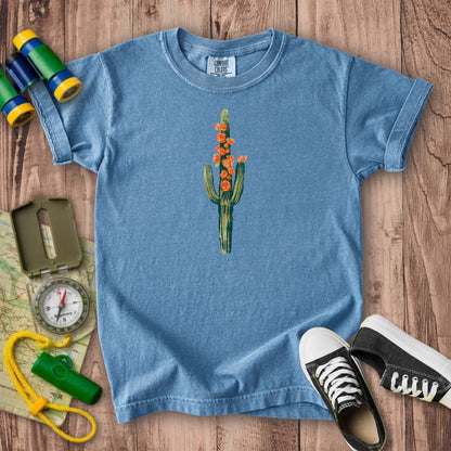Painted Cactus in Bloom Kids Cotton T-Shirt