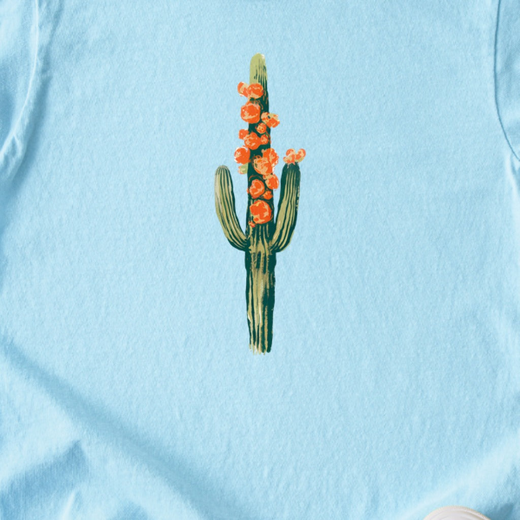 Painted Cactus in Bloom Kids Cotton T-Shirt