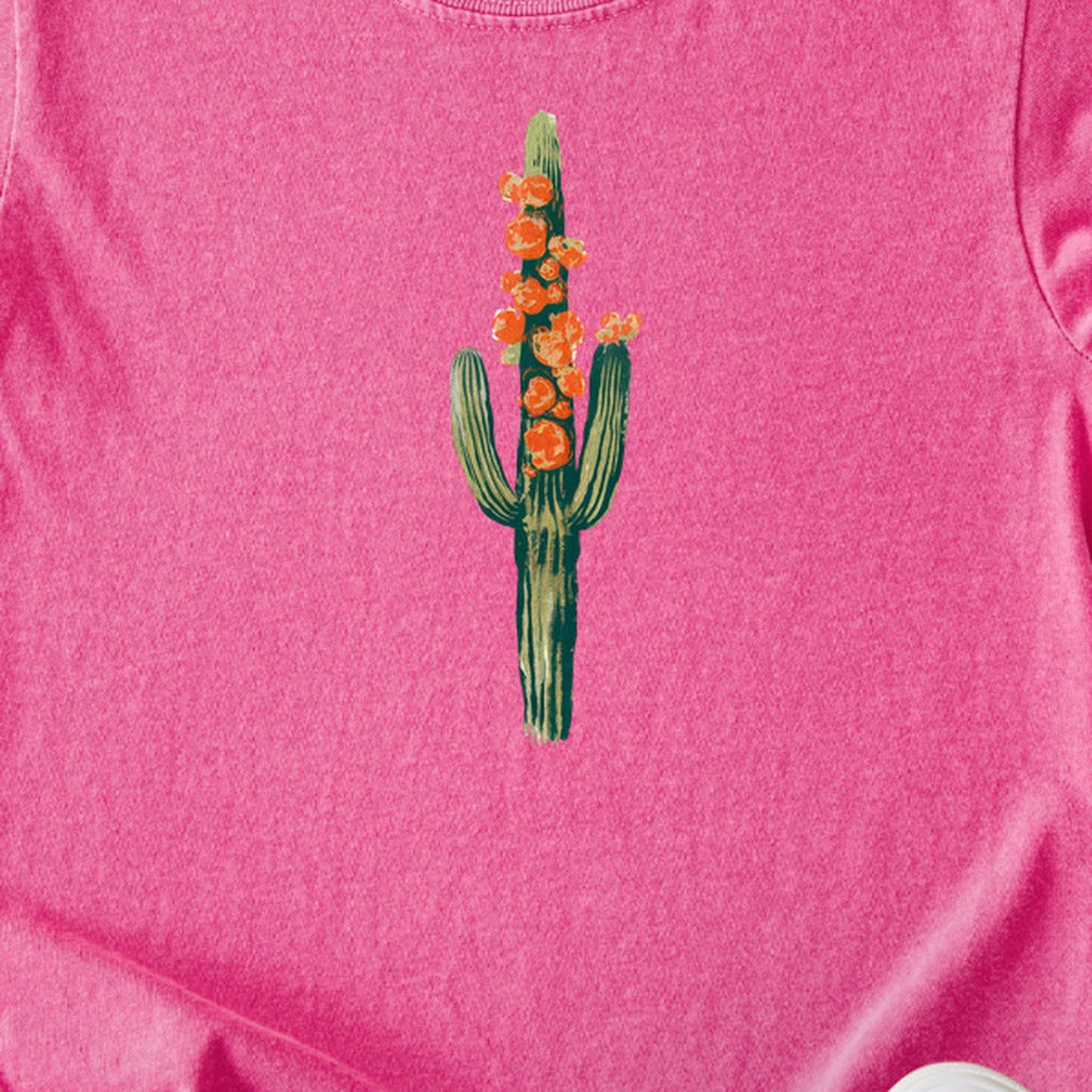Painted Cactus in Bloom Kids Cotton T-Shirt