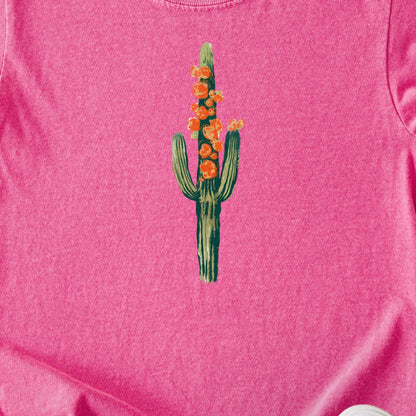 Painted Cactus in Bloom Kids Cotton T-Shirt