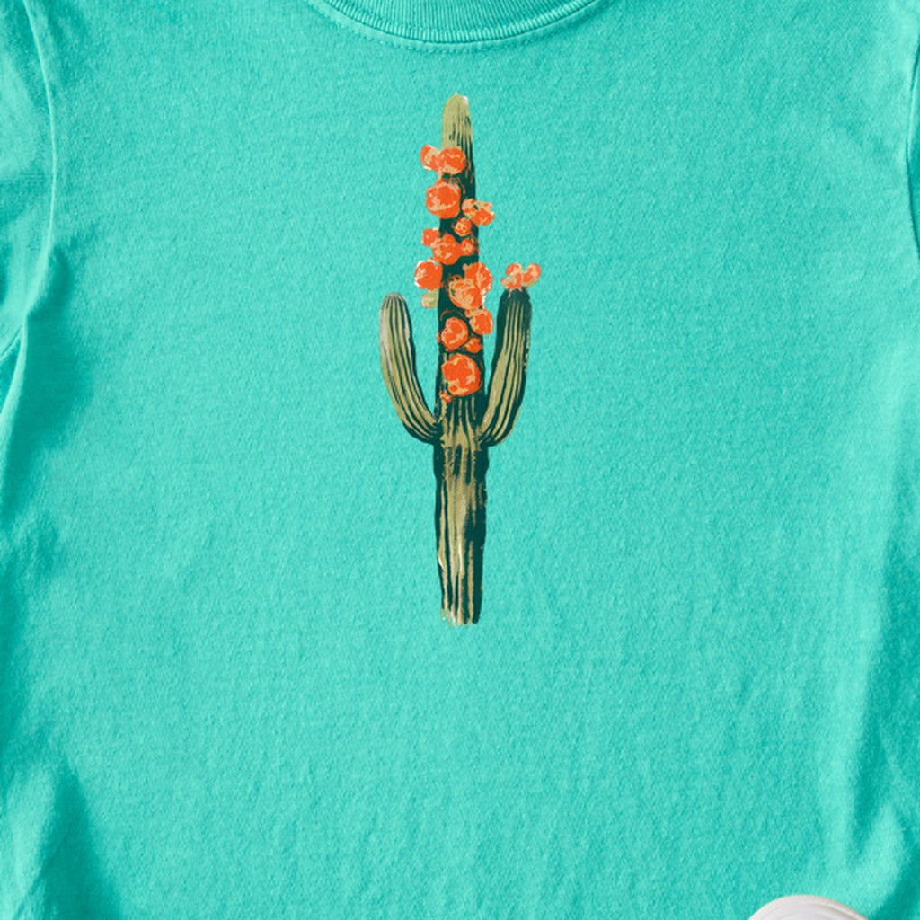 Painted Cactus in Bloom Kids Cotton T-Shirt