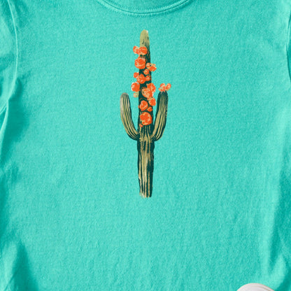 Painted Cactus in Bloom Kids Cotton T-Shirt