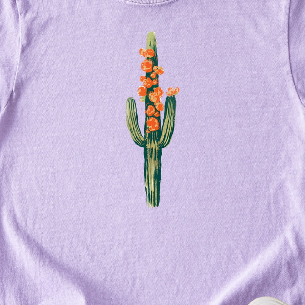 Painted Cactus in Bloom Kids Cotton T-Shirt