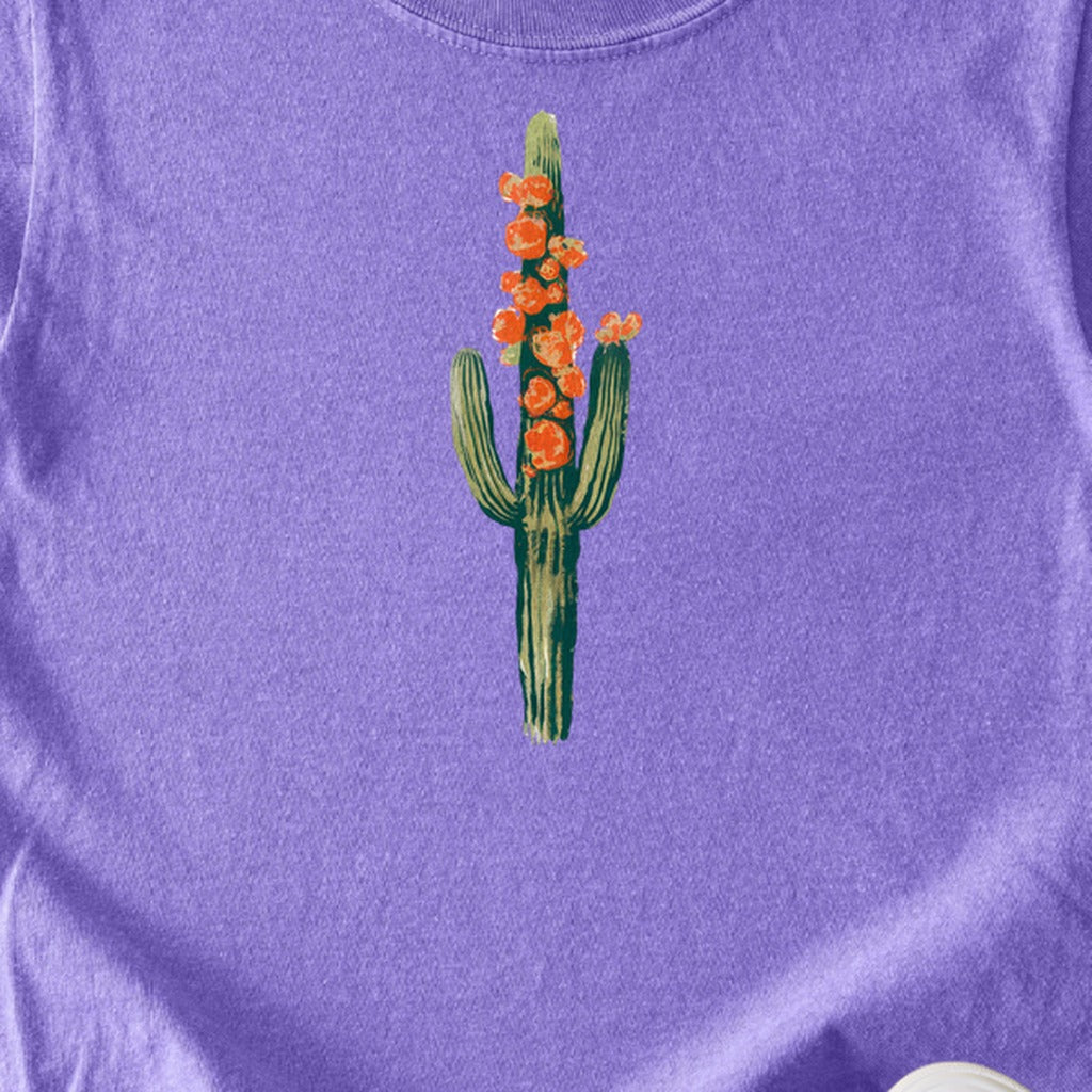 Painted Cactus in Bloom Kids Cotton T-Shirt