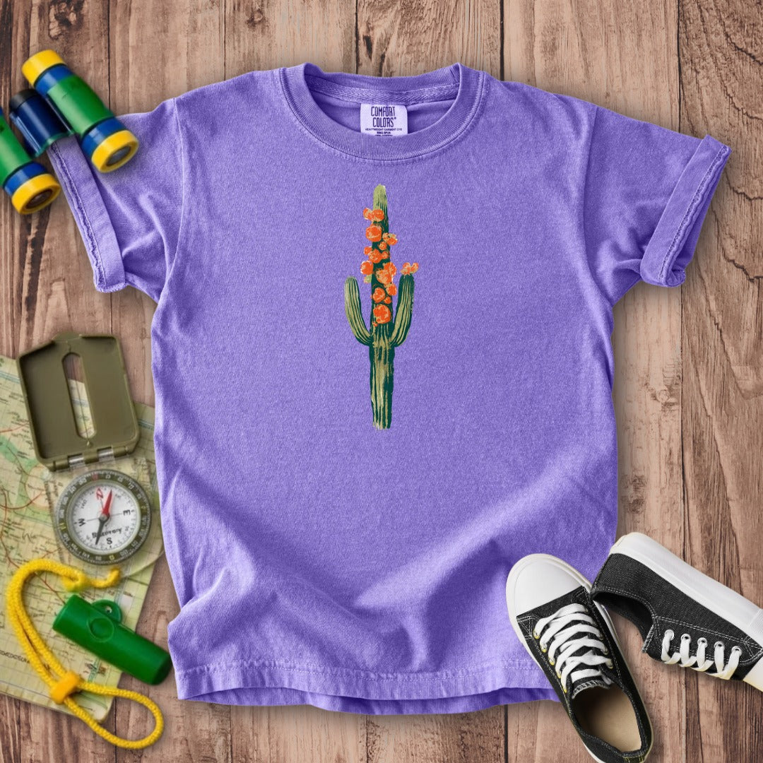 Painted Cactus in Bloom Kids Cotton T-Shirt