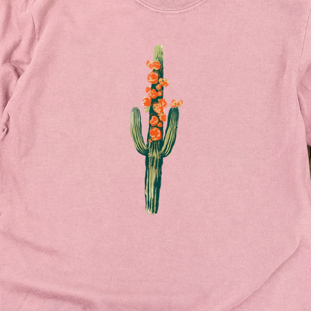 Painted Cactus in Bloom Cotton Long Sleeve