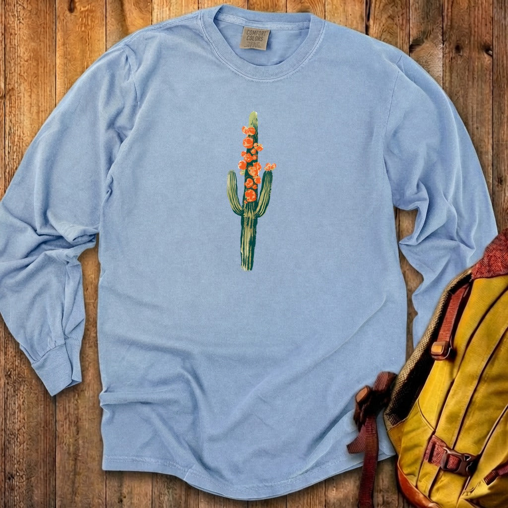 Painted Cactus in Bloom Cotton Long Sleeve