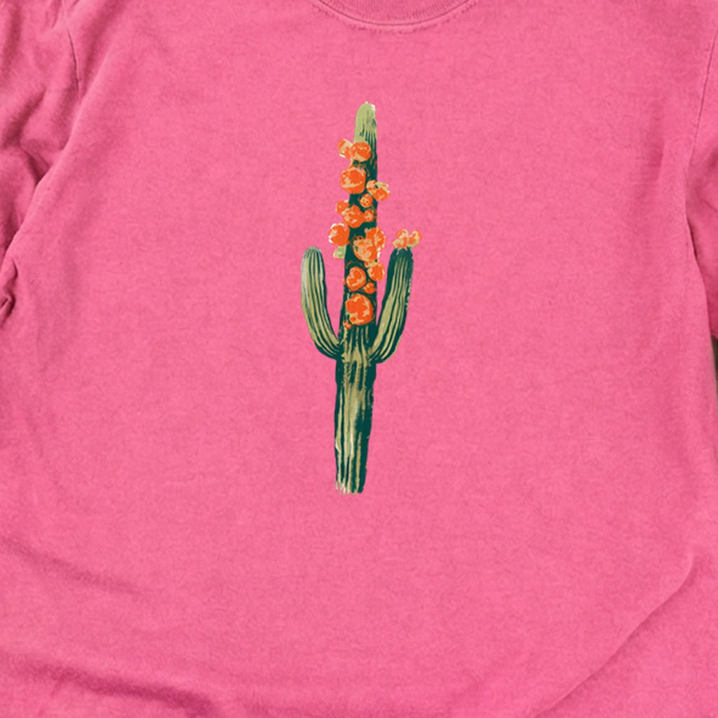 Painted Cactus in Bloom Cotton Long Sleeve