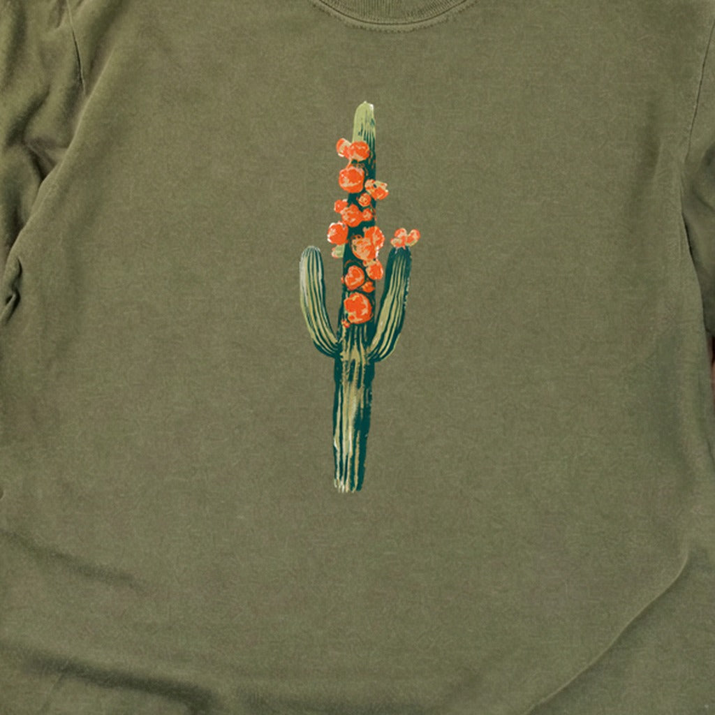Painted Cactus in Bloom Cotton Long Sleeve