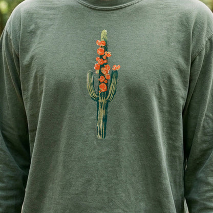Painted Cactus in Bloom Cotton Long Sleeve