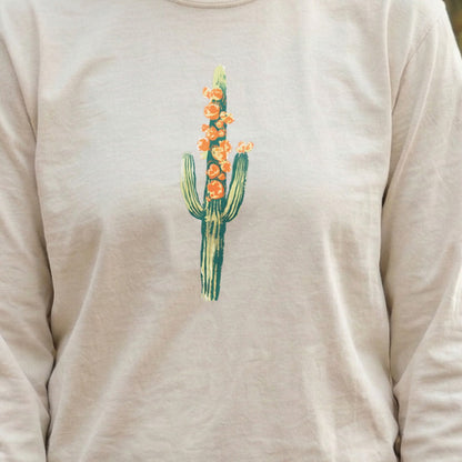 Painted Cactus in Bloom Cotton Long Sleeve