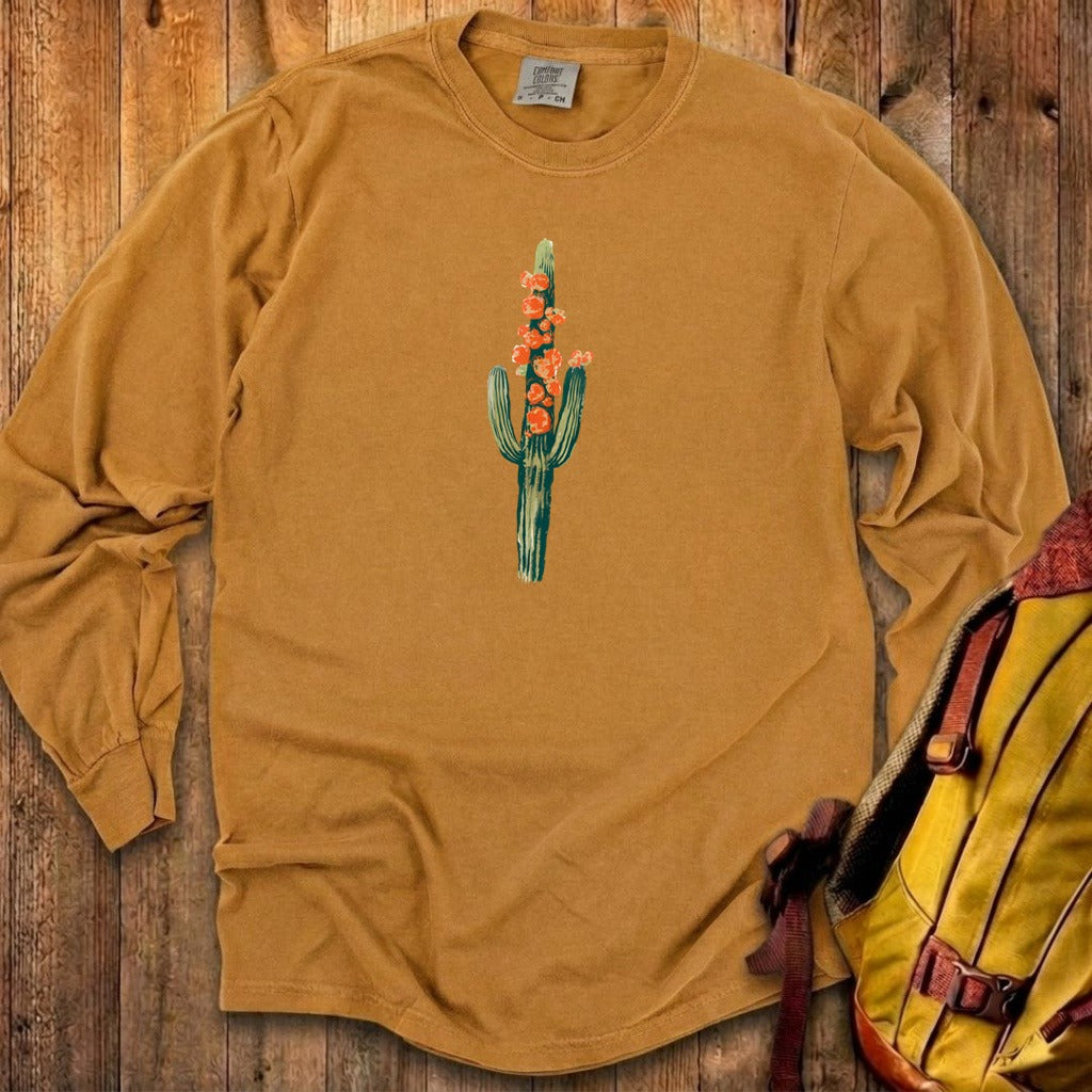Painted Cactus in Bloom Cotton Long Sleeve