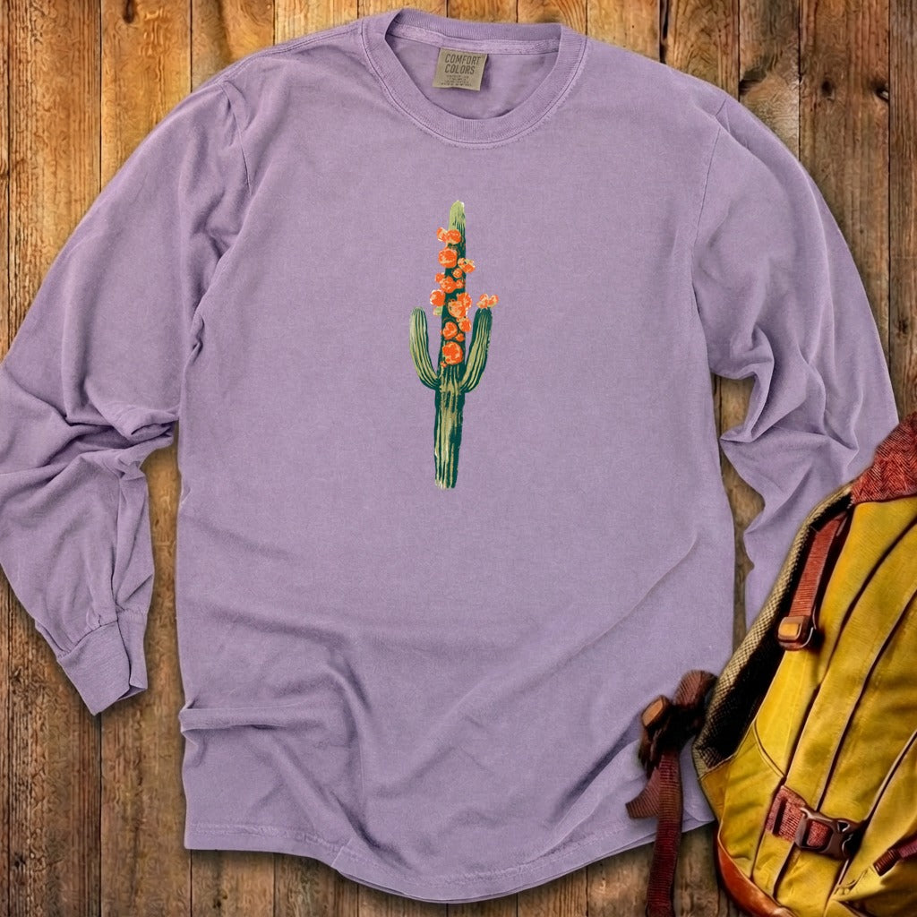 Painted Cactus in Bloom Cotton Long Sleeve