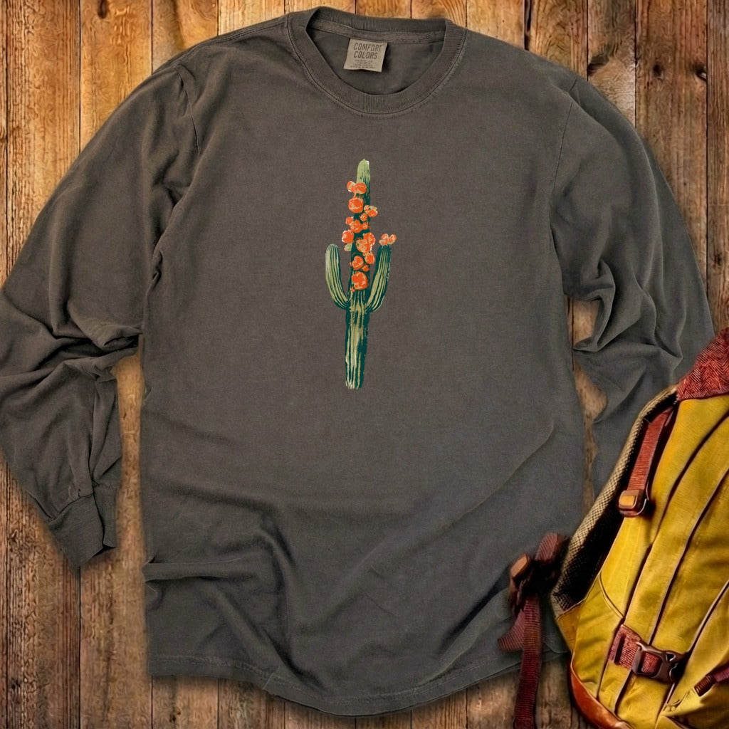 Painted Cactus in Bloom Cotton Long Sleeve