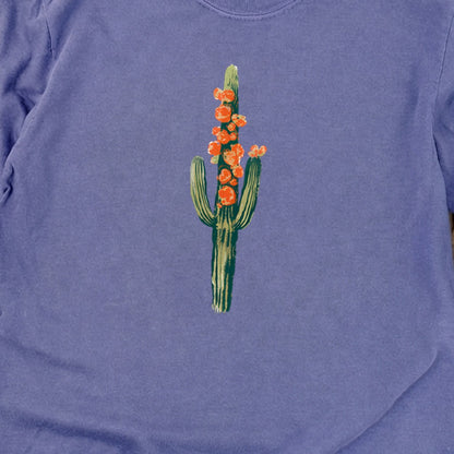 Painted Cactus in Bloom Cotton Long Sleeve