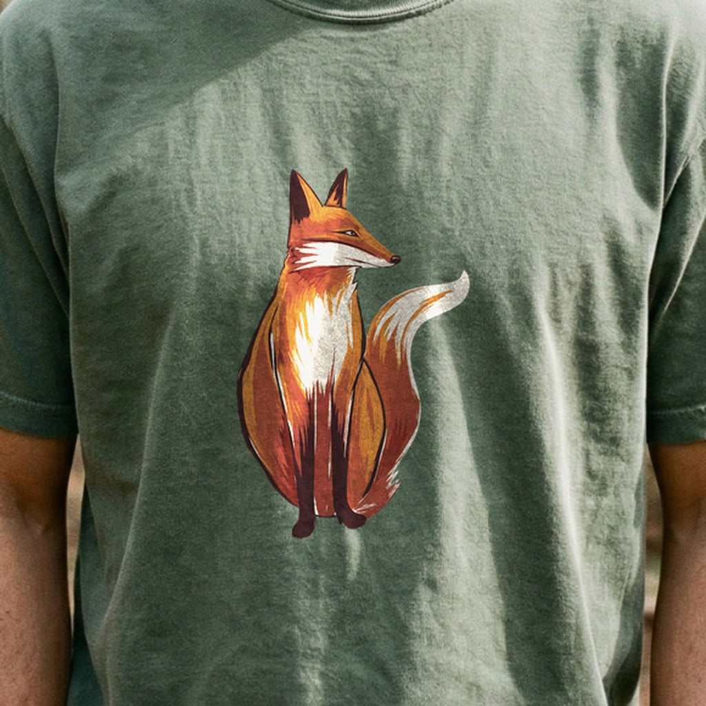 Painted Fox Cotton T-Shirt