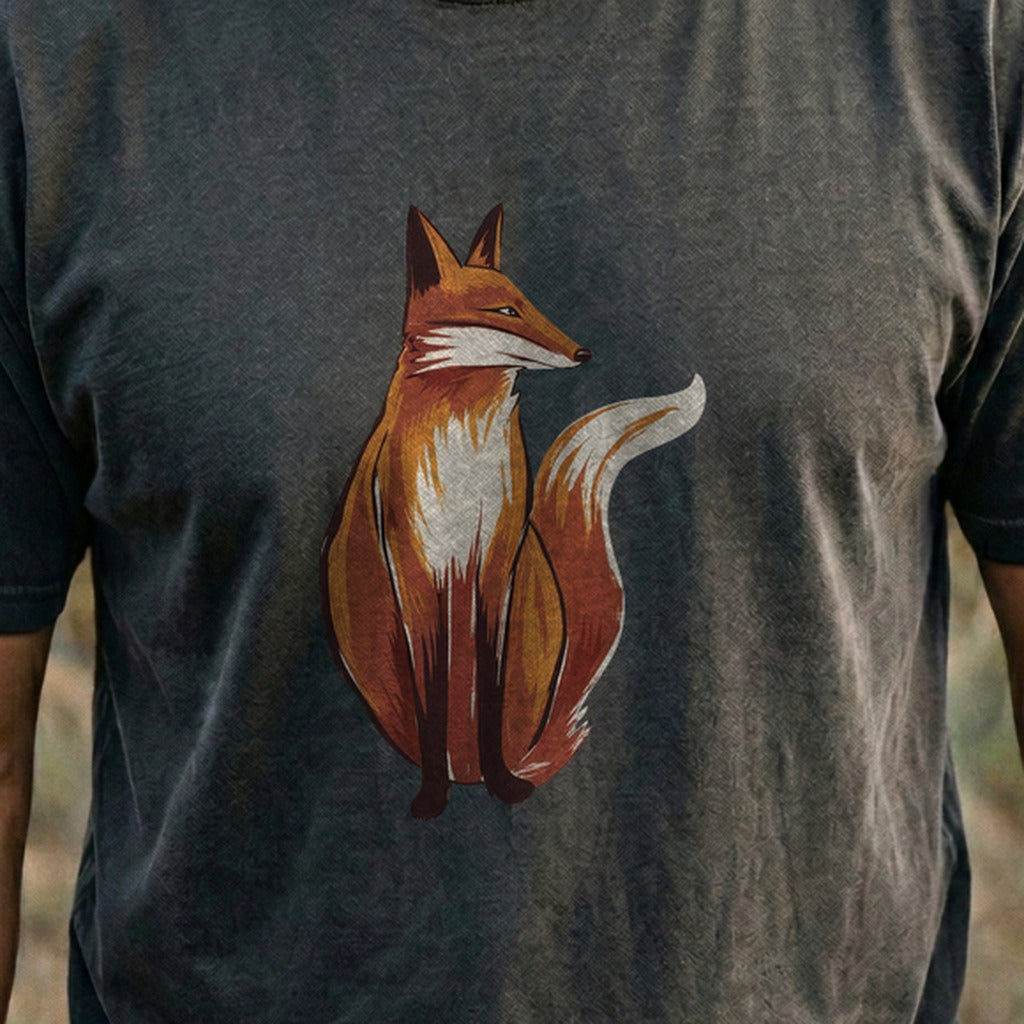 Painted Fox Cotton T-Shirt