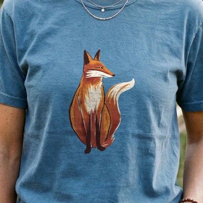 Painted Fox Cotton T-Shirt