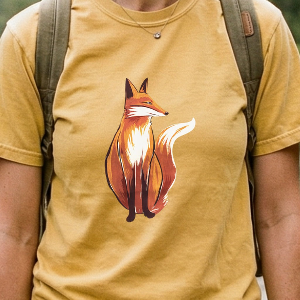 Painted Fox Cotton T-Shirt