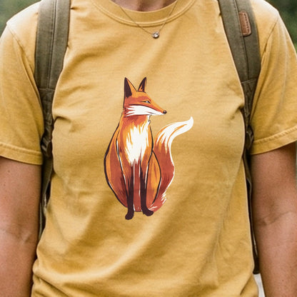 Painted Fox Cotton T-Shirt