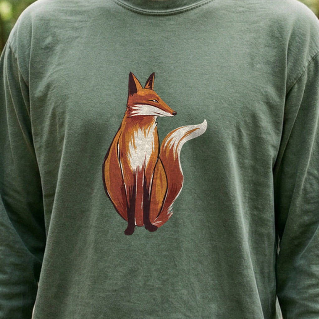 Painted Fox Cotton Long Sleeve