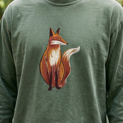 Painted Fox Cotton Long Sleeve